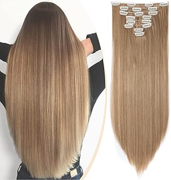 Extensions de cheveux à clipser invisibles – Cheveux 100% humains Remy couleur 18