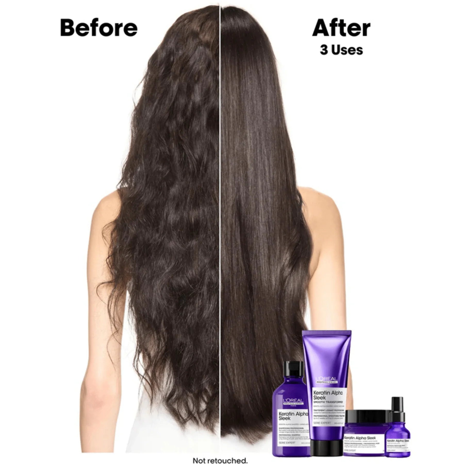 L'ORÉAL. SÉRIE EXPERT SHAMPOING LISSANT KERATIN ALPHA SLEEK - 300 ML