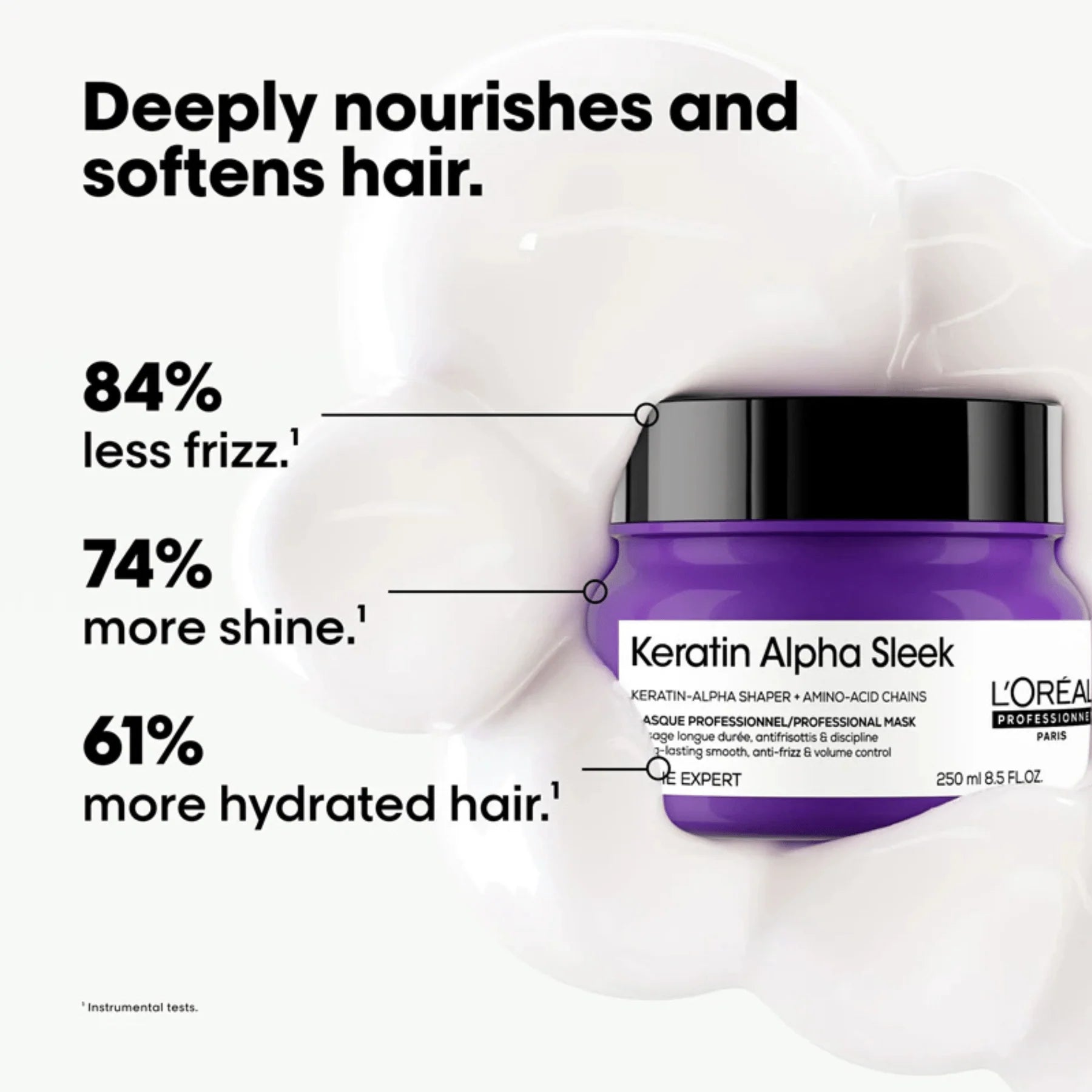 L'ORÉAL. SÉRIE EXPERT SHAMPOING LISSANT KERATIN ALPHA SLEEK - 300 ML