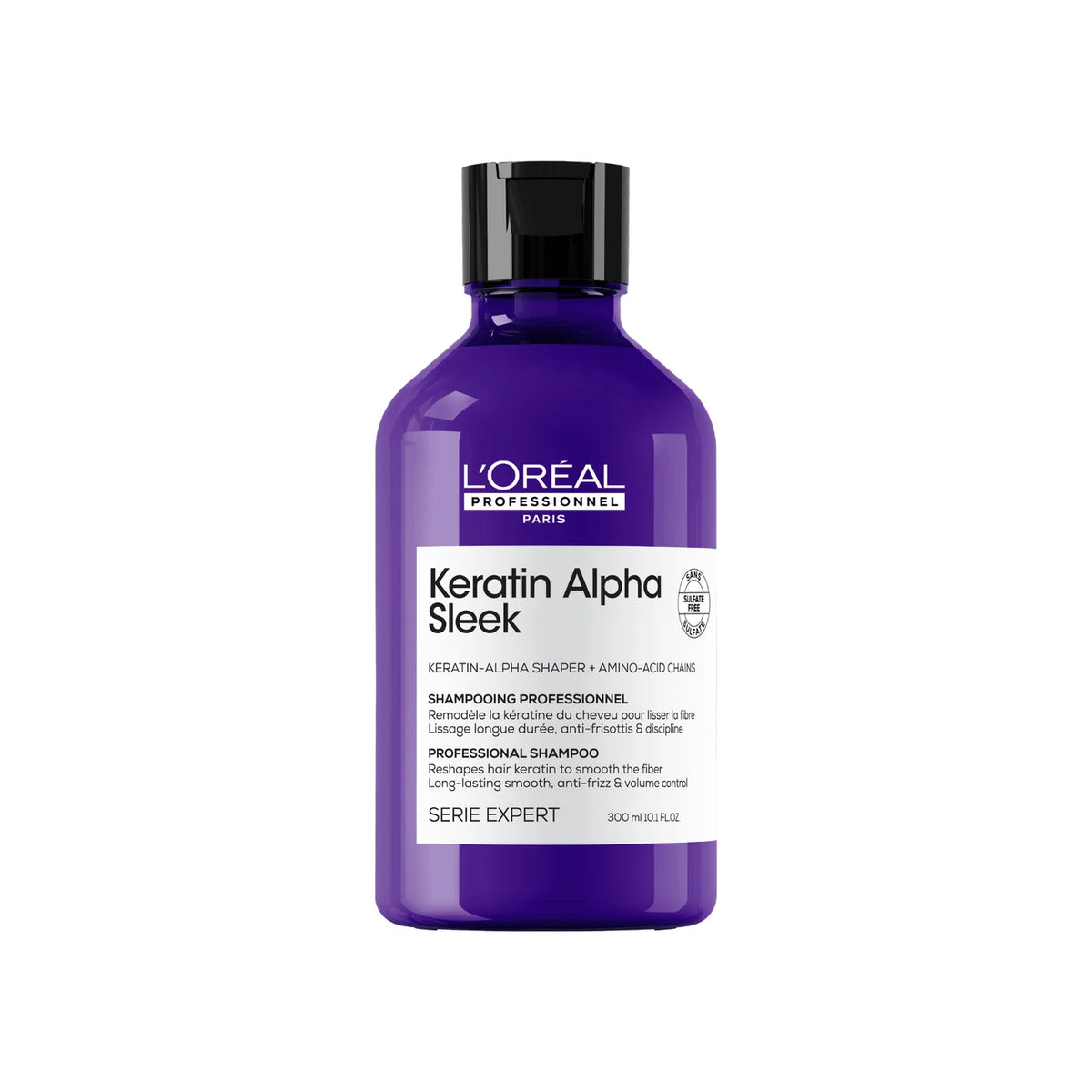 L'ORÉAL. SÉRIE EXPERT SHAMPOING LISSANT KERATIN ALPHA SLEEK - 300 ML
