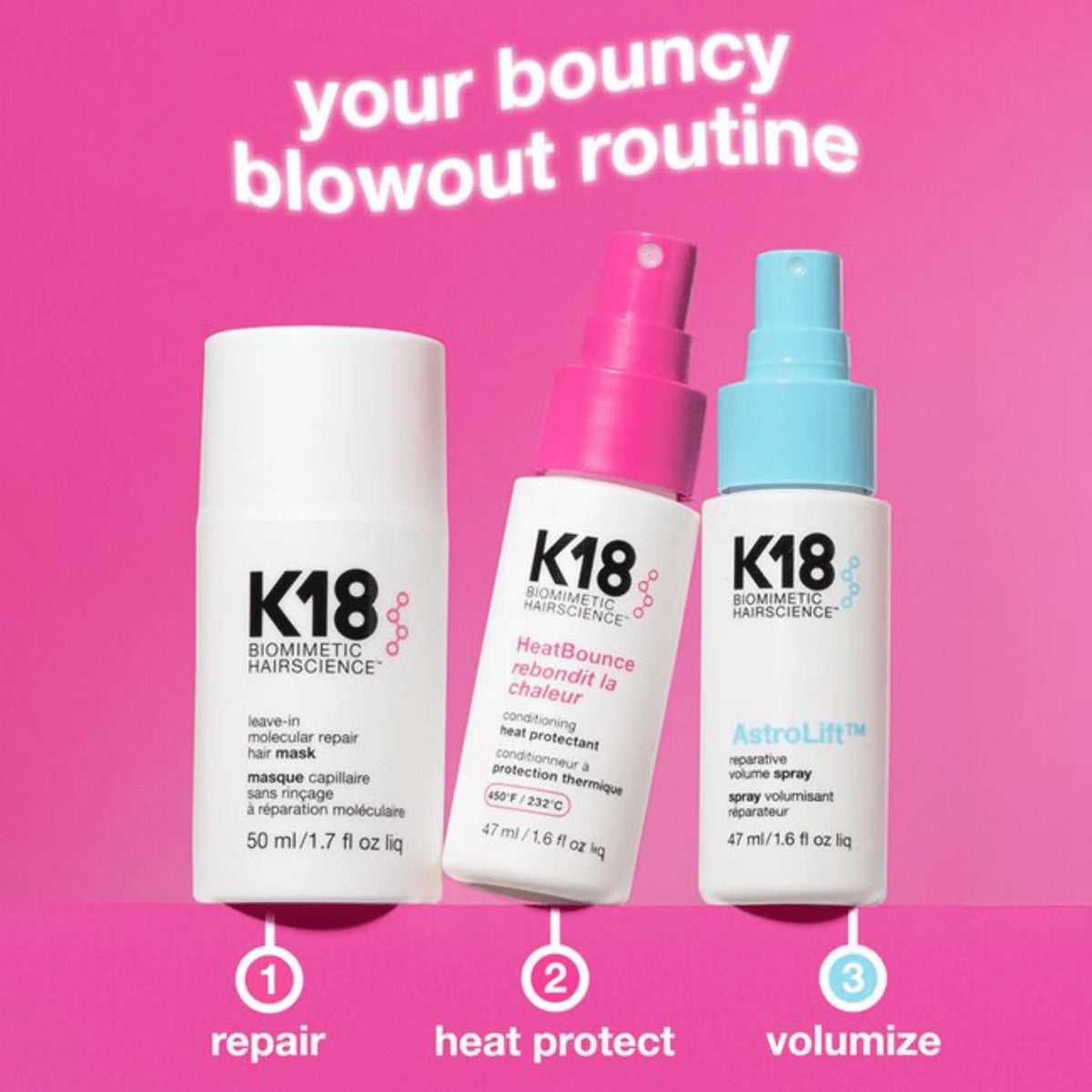 K18 Salon Blowout at Home – Coffret Brushing, Réparation & Volume