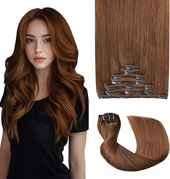 Extensions de cheveux à clipser invisibles Marron couleur 6