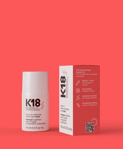 Masque K18 sans rinçage réparation moléculaire Hair Mask 15 ml | Traitement capillaire professionnel